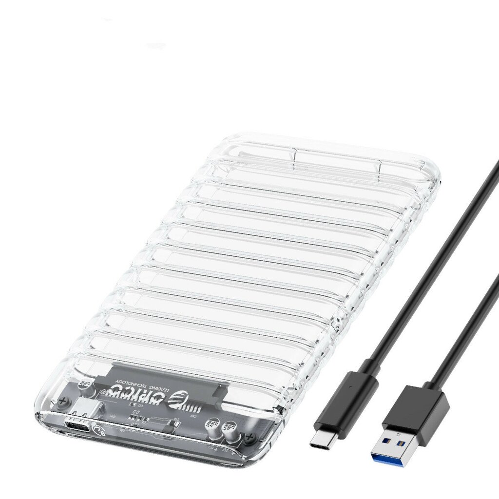 RICO 2,5 дюйма Прозрачный SATA для USB3.0 / Type-C Жесткий диск Чехол Корпуса твердотельных накопителей для портативных - преимущества