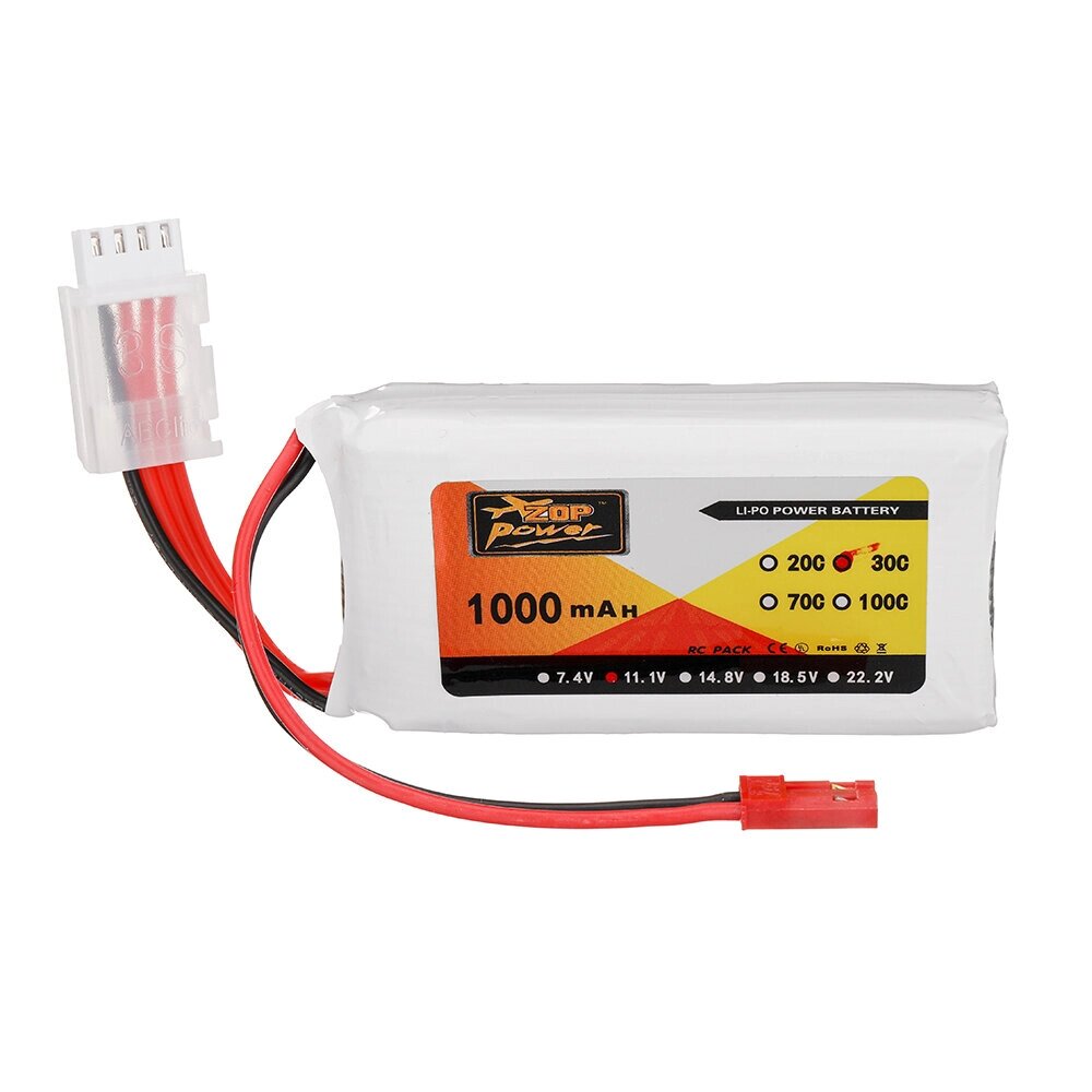 ZOP power 11.1V 1000mah 30C 3S lipo батарея разъем JST для RC дрон - преимущества