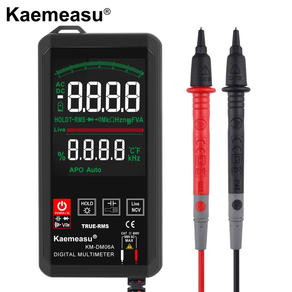 Kaemeasu KM-DM06A 6000 отсчетов Smart Mini Touch Digital Мультиметр с цветным экраном True RMS Измерение Автоматическое - отзывы