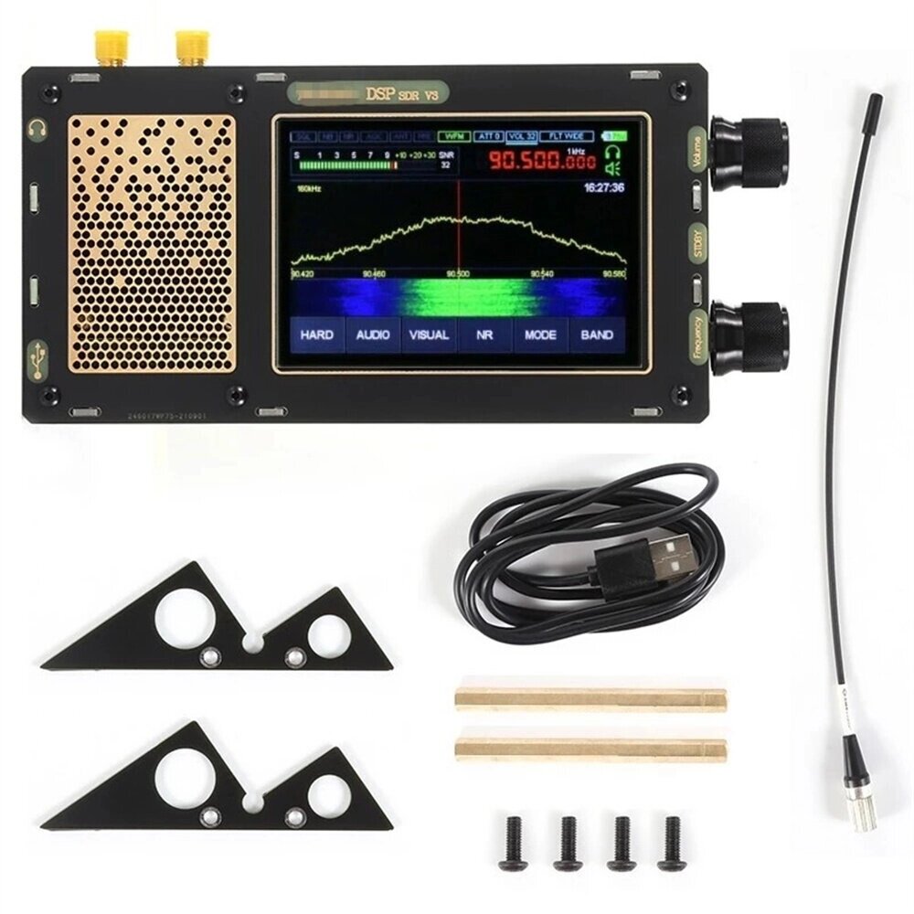 Зарегистрировано HFDY 50K-2GHz V1.10d Malahiteam SDR Приемник Радио DSP SDR Приемник Сенсорный экран 3,5 дюйма LCD с под - фото