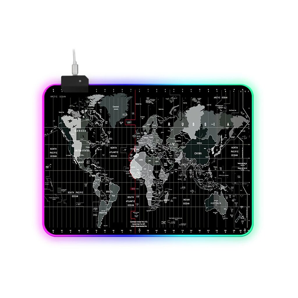 RGB Мышь Pad World Map Soft Резиновый противоскользящий игровой коврик Клавиатура Мышь Pad Защитный коврик для рабочего - преимущества