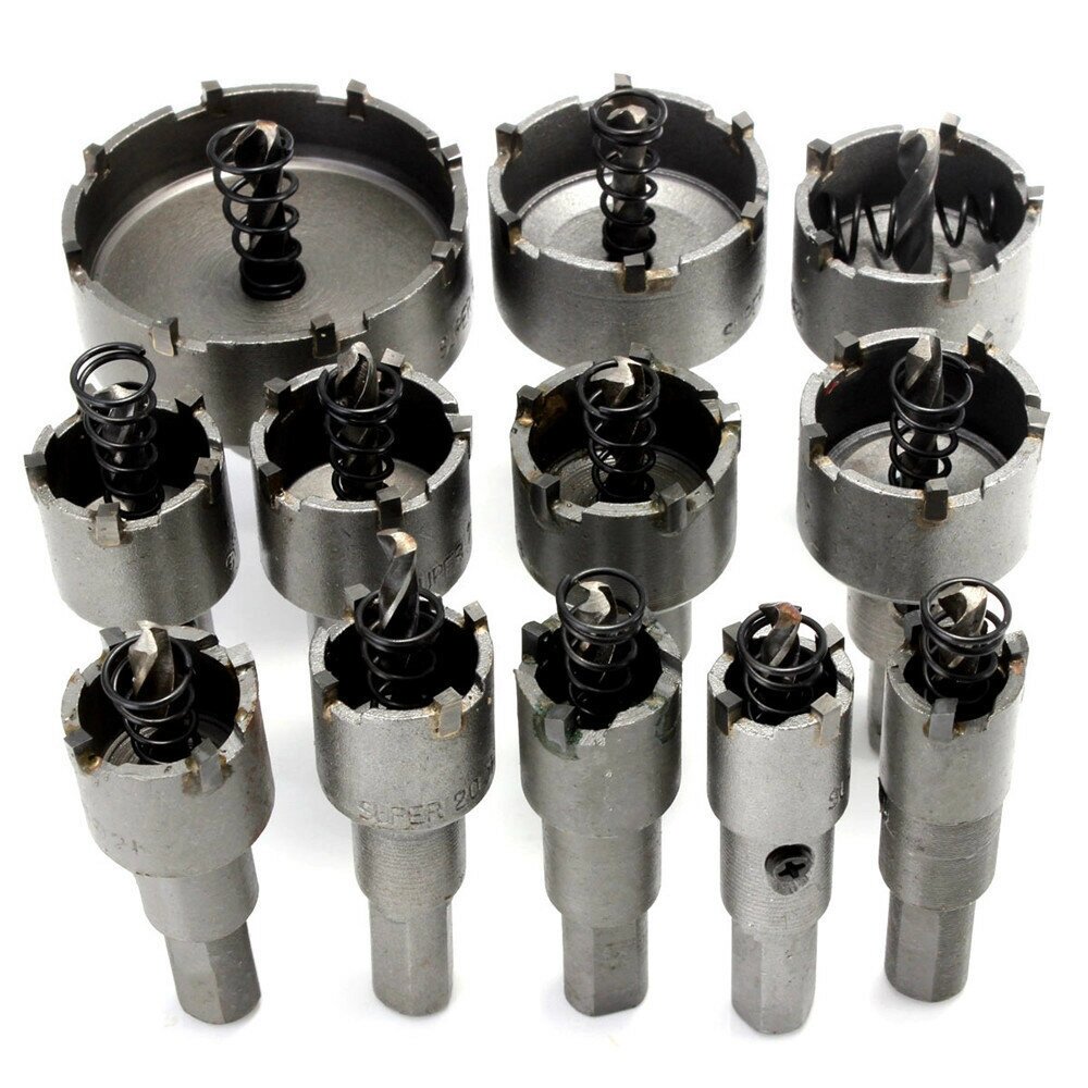 Drillpro 12pcs 15mm-50mm Отрезной пила Alloy Drill Bit Set for Wood Metal Cutting - наличие