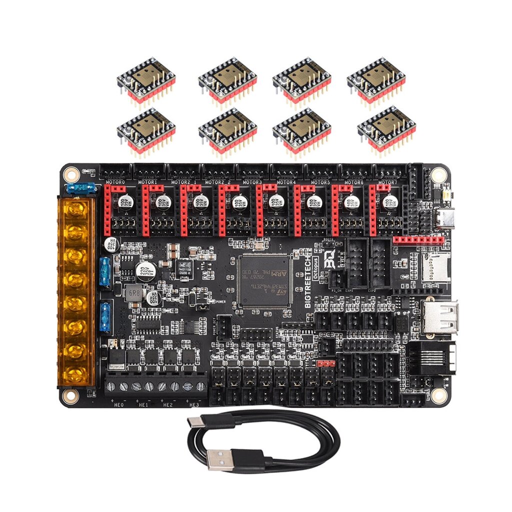 Плата управления bigtreetech BTT octopus V1.1 + 8PCS * TMC2208UART / TMC2209 / TMC5160 драйверы для части 3D-принтера - характеристики