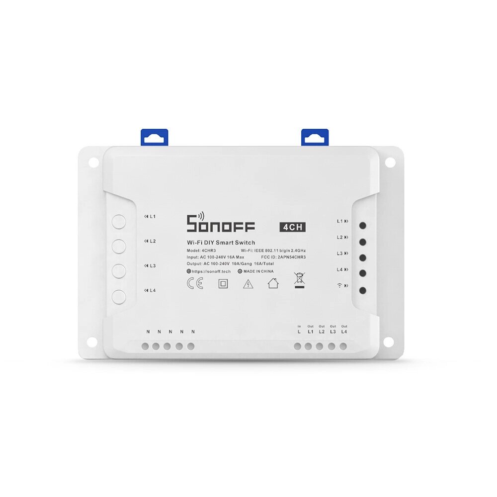 SONOFF 4CH R3 AC100-240V 50/60Hz 10A 2200W 4 Gang WiFi DIY Интеллектуальный переключатель Самоблокирующаяся блокировка 3 - наличие