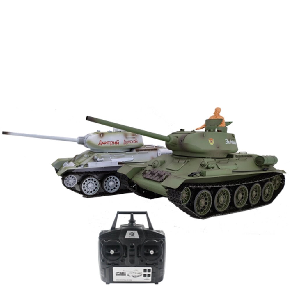 Heng Long TK7.0 3909-1 Русский T34/85 1/16 2,4G RC Танки Боевые машины C Звук Дымовые шары Стрелялки Экшн-модели Игрушки - фото