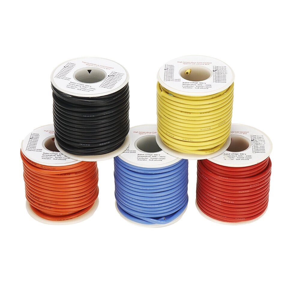 EUHOBBY 14 м 14AWG Soft Силиконовый Line High Temperature Tinned Медь Провод Кабель для RC Батарея - выбрать