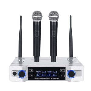 Professional UHF Wireless Микрофон System 2 Channel 2 Cordless Handheld Mic Kraoke Speech Party Supplies Cardioid Микроф