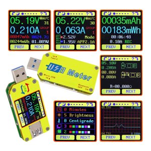 RIDEN UM34/UM34C For ПРИЛОЖЕНИЕ USB 3.0 Type-C DC Voltmeter Ammeter Voltage Current Meter Battery Charge Measure Cable