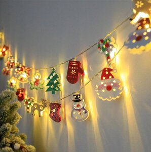 Смешивай и сочетай LED Рождественские декоративные гирлянды Iron Art Christmas Tree Fawn Рождественский чулок Перчатки B