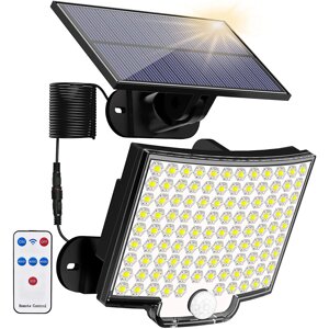 Solar Light На открытом воздухе 106 LED Super Bright Motion Датчик Solar Strong Power LED Сад Wall Лампа IP65 Водонепрон