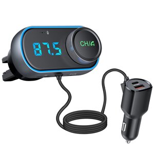 Т78 Air Outlet Авто Bluetooth V5.0 FM-передатчик 30 Вт ПД + КК3.0 Быстрое зарядное устройство Hi-Fi Музыкальный плеер Гр