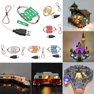 Универсальный DIY Светодиодный Кирпич Набор Для Lego MOC Игрушки USB Порт Блокирует Аксессуары Декор