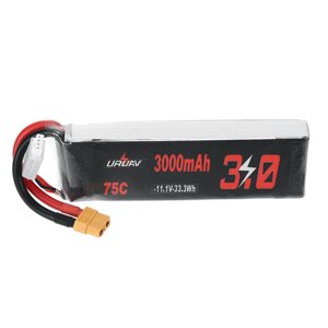 URUAV power 11.1V 3000mah 75C 3S lipo батарея разъем XT60 для RC дрон