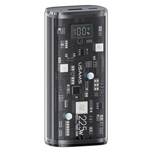 USAMS US-CD189 9000 мАч 22,5 Вт Transparent Digital Дисплей Внешний аккумулятор QC/AFC/SCP/FCP для iPhone 14 Pro Max для