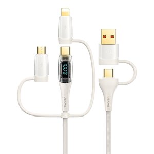 USAMS US-SJ616 PD100W USB-A+Type-C на Тип-C+iP+Микро USB Кабель для быстрой зарядки и передачи данных, луженый Медь Core