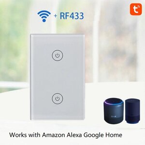 WF-ES011 WiFi + RF433 Tuya Smart US Переключатель с двойным управлением Многофункциональный 2-канальный переключатель Ра