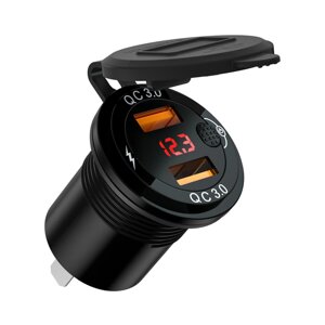 WUPP 6-30V 5V/3.4A Dual USB QC 3.0 Super Fast Charging Charger Switch Водонепроницаемы Для мотоцикл Авто Грузовик Лодка