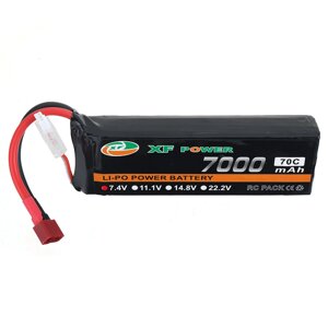 XF POWER 7,4 в 7000 мач 70C 2S lipo батарея разъем T deans для RC дрон