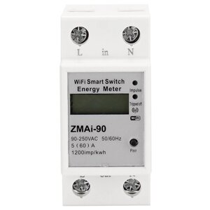ZMAI-90 220 В/110 В переменного тока, 50 Гц/60 Гц, приложение Tuya, однофазная, на DIN-рейку, WIFI, умный счетчик энерги