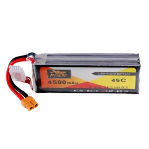 ZOP питания 14.8V 4500mAh 4S 45c Lipo батарея XT60 штекер